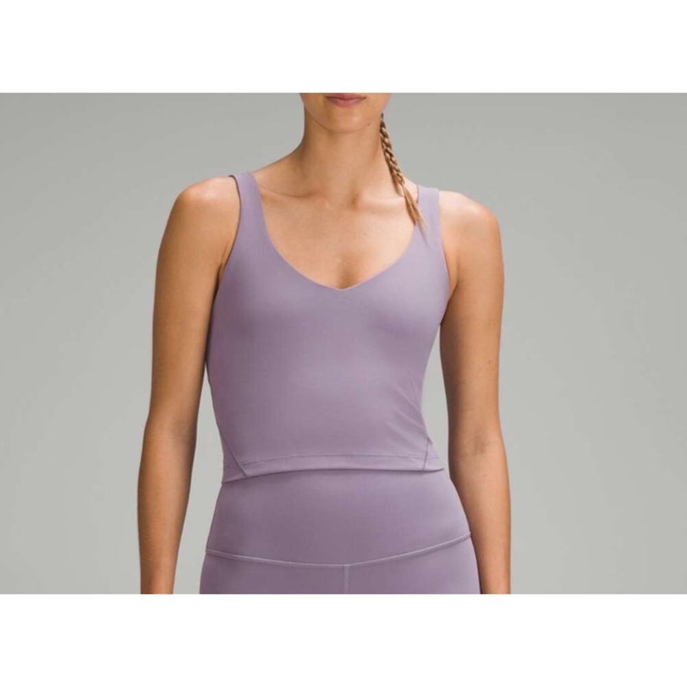 Lululemon Align Tank Purple Ash Nulu Built In Bra Yoga Crop Top Size 10